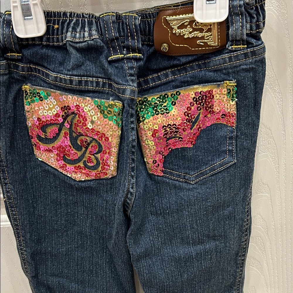 Apple Bottoms Kids Jeans - Dark Blue with Gold Accents - Picture 10 of 10